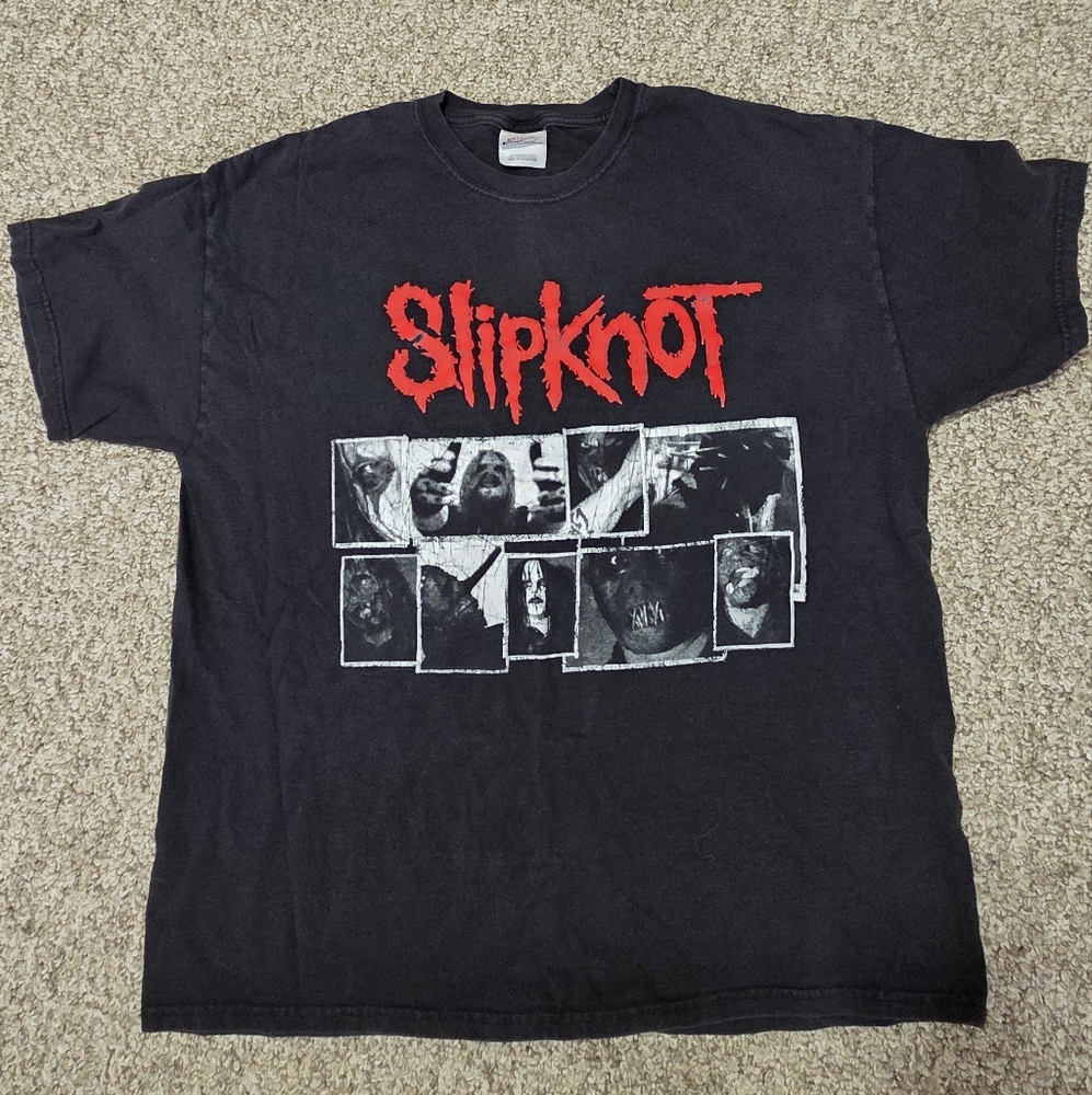 Slipknot Vtg 2000s Metal Band Tee Member Grid Hanes XL - Picture 2 of 8